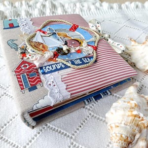 Mini album for photos Handmade Family Scrapbook Sea Summer Photo Album Memory Book Junk Journal Home Decor Birthday Gift for Kids for Her