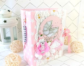 Álbum de fotos personalizado para niña (100 fotos, 10 x 15 cm), hecho a mano, regalo de embarazo para mamá primeriza.