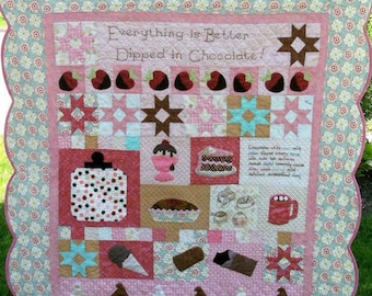 Chocolate Bliss Quilt PDF Pattern, Instant download