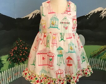 Colorful Birdcages Dress Size 12 months