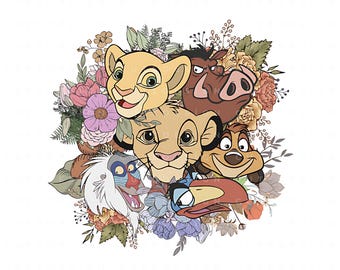 Simba Svg,Retro Animal Kingdom Png,Simba Friends,Floral Png, Wild Trip Png, Hakuna Matata Png, Lion King Png, Vacay Mode Png,Family Trip Png