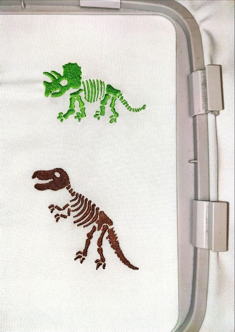 Dinosaur Skeleton Embroidery Design – Prehistoric Machine Embroidery ...