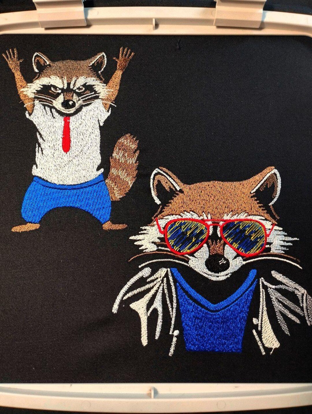 Raccoon Embroidery Design Set – Office Worker & Cool Raccoon – Machine ...