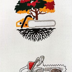 PatternChainsaw Embroidery Design  Wood Embroidery | Woodsman Embroidery | Labor Day Embroidery Design | Lumberjack Embroidery  Tree Service