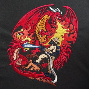 Firefighter Dragon Embroidery Design, Fireman Machine Embroidery File, Fire Rescue Scene Pattern, Jacket Back Embroidery, Instant Download