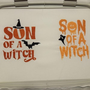 Halloween Witch Embroidery Design: &quot;Son Of A Witch&quot; (Digital Download)
