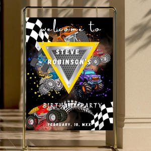 Monster Truck welcome sign - digital 16x20 and 18x24 sign instant download