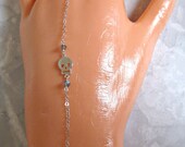 Skull Hand Bracelet with Labradorite in Silver