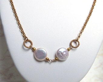 Freshwater Pearl Necklace- Gold Filled, Opera length