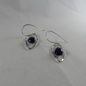 Amethyst Drop Earrings in Silver image 3