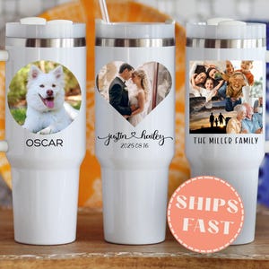 Custom Photo 40oz Tumbler with Handle & Straw: Personalized Stainless Steel Cup
