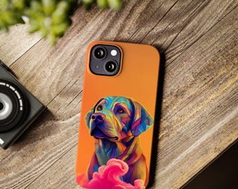 Labrador retriever smalt telefonskal, konstnärlig present till hundälskare, skyddande labrador-telefonskal, söt accessoar med husdjursdesign, djurtryck för iPhone