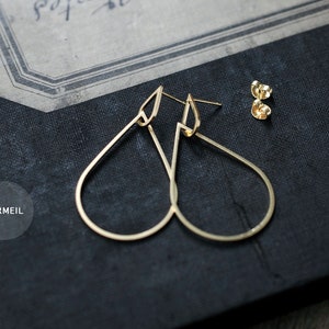 Falling petals hoops Silver or gold Vermeil earrings