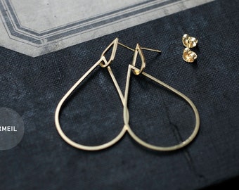 Falling petals hoops Silver or gold Vermeil earrings