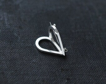 Mini Coup de Coeur silver pin brooch