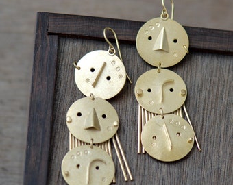 Golden Cascading Connections earrings