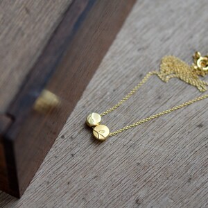 Golden Duo Keepsake Pebble Fern & Vine necklace