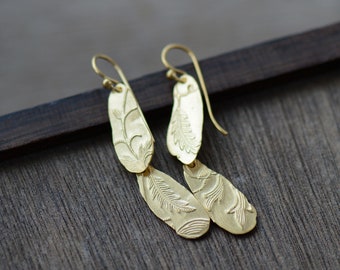 Long Layered Golden Keepsake earrings