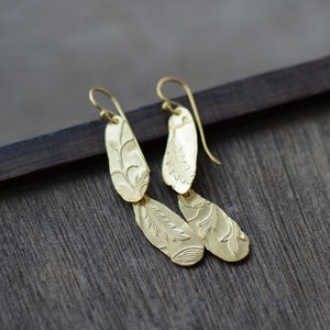 Long Layered Golden Keepsake earrings image 1