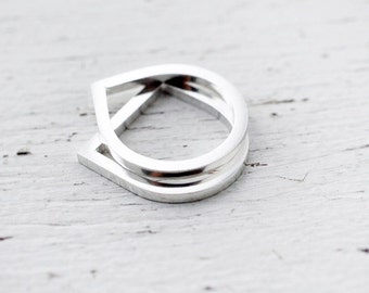 Adam and Eve solid silver stacking rings