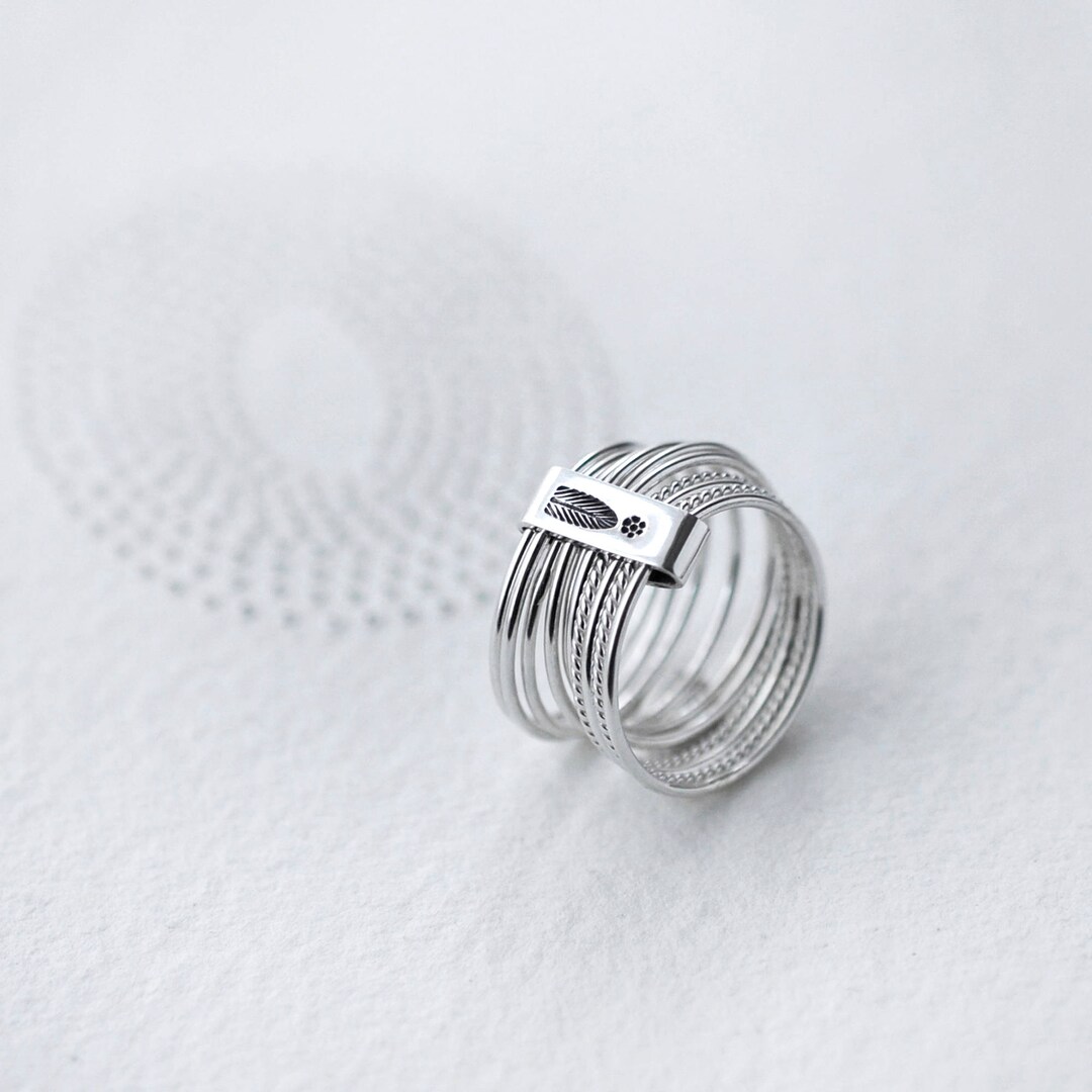 Turnt Silver Rings 10 Stack of Twist and Turn Silver Rings - Etsy