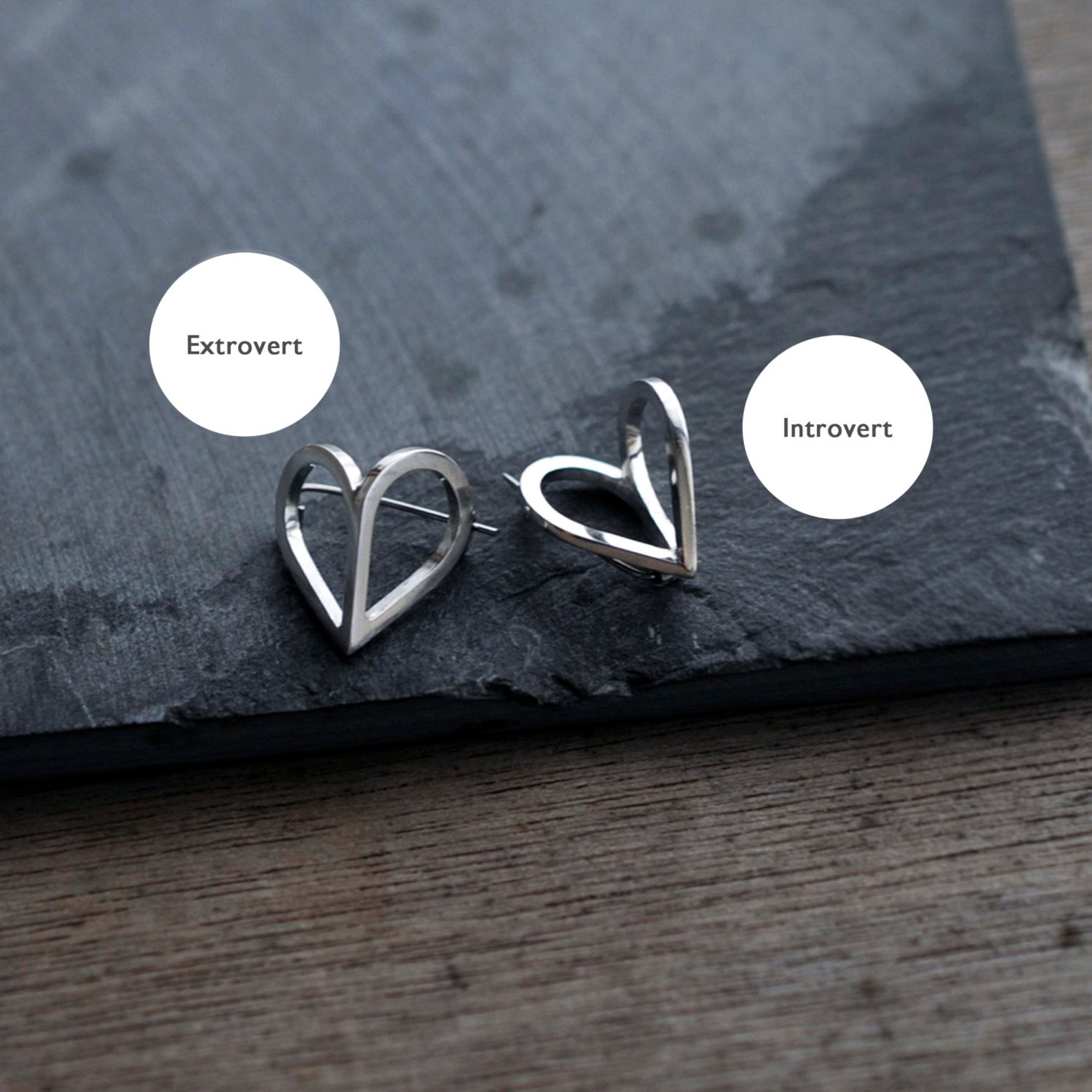 Mini Coup De Coeur Silver Pin Brooch - Etsy