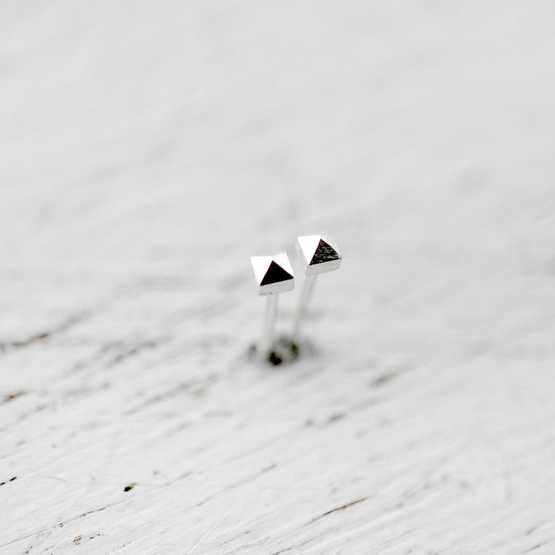 Mini miniature studded Silver or Vermeil pyramid studs image 4