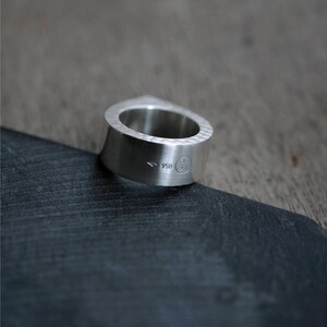 Hollow Droplet chunky silver ring image 8