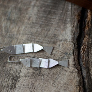 Articulate 5 Segment Silver Fish Earrings image 8