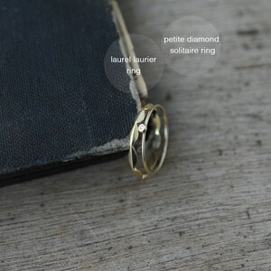 Tiny Diamond Solitaire 18kt Gold ring image 4