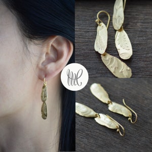 Long Layered Golden Keepsake earrings image 6