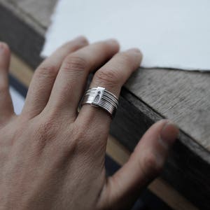 10 Stack of Twist and Turn Silver rings image 8