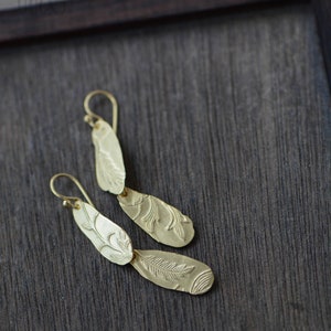 Long Layered Golden Keepsake earrings image 3