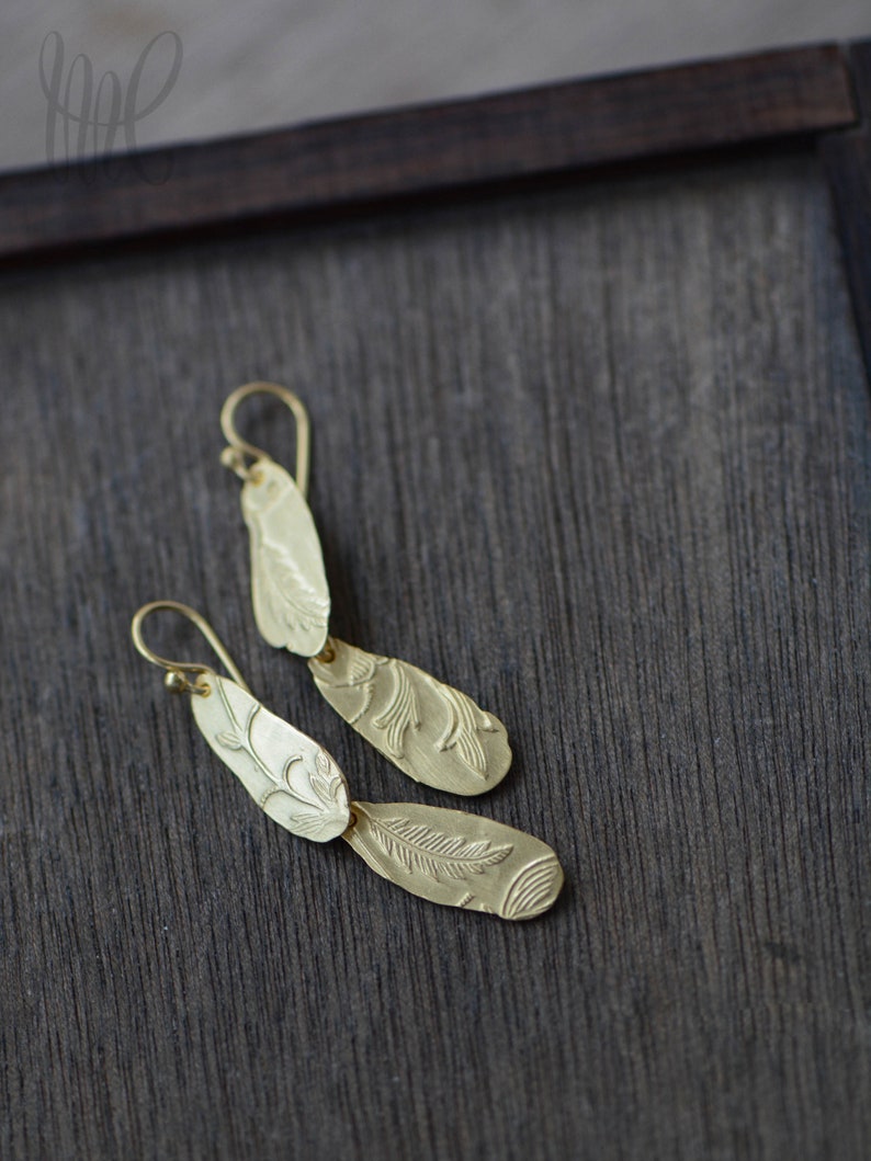 Long Layered Golden Keepsake earrings image 3