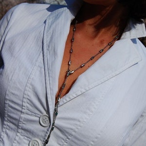Womens Sterling Silver Chain and Turquoise Bracelet | The Cleopatra image 3