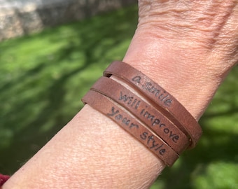 Message Bracelet, personalized, made to fit, great positive reminder for yourself and others:-). Fun conversation starter.