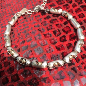 Sterling Silver 14 KY Gold Bracelet, adjustable size, lobster clasp , Mens or Ladies Jewelry, Unique, Classy, Edgy, Bracelet, Sterling Cuff