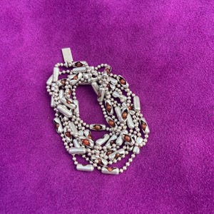 Womens Chain Wrap |Cranberry Kiss| Sterling Silver, Carnelian Stone Cuff Wrap, Carnelian stones set in antiqued Sterling Settings. Custom