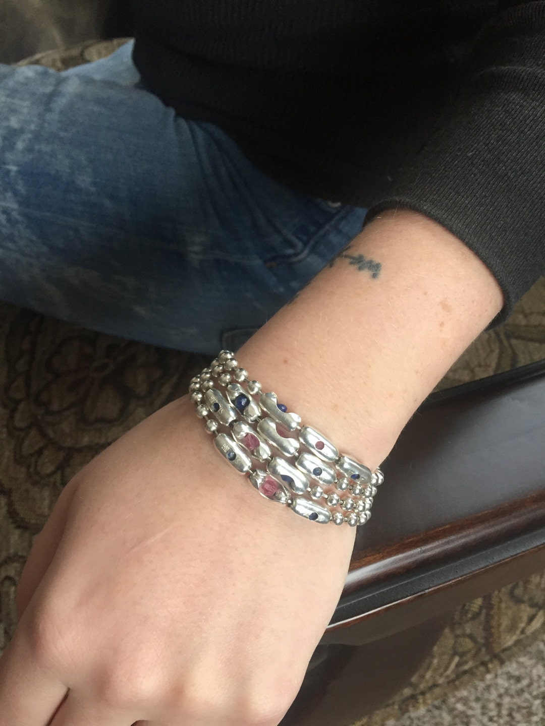 Swarovski Crystal Sterling Chain Bracelet Wonder Woman Sterling Beaded Wrap Swarovski Crystal With Lapis Lazuli Stones Custom Crystal Etsy