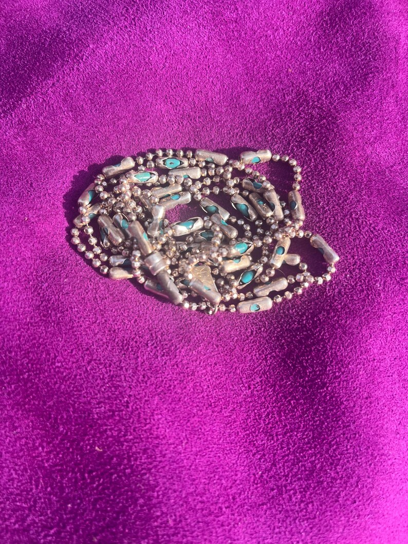 Womens Sterling Silver Chain and Turquoise Bracelet | The Cleopatra image 4