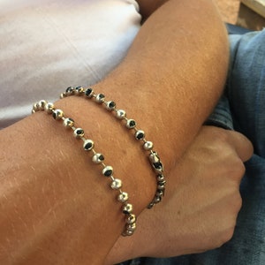Sterling Black 5mm Chain Inlaid w/Black Onyx |The Ace|