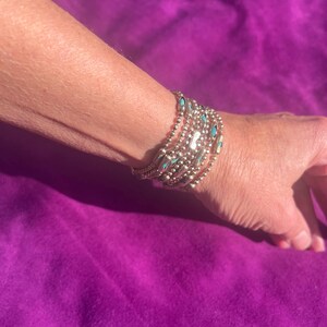Womens Sterling Silver Chain and Turquoise Bracelet | The Cleopatra image 5