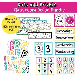 Bundel klasdecor, heldere bundel bulletinboard, bulletinboardkit, voorbereiding op school, trendy klasdecor