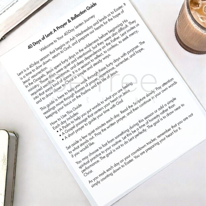 40 Days of Lent Printable Tracker + Scripture & Prayer Guide | Lenten ...