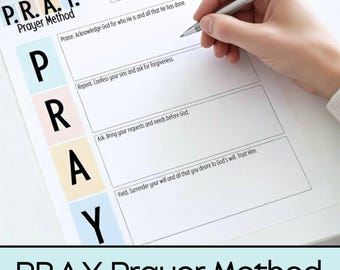 How to Pray Printable | P.R.A.Y. Prayer Template PDF | Christian Prayer Journal Guide