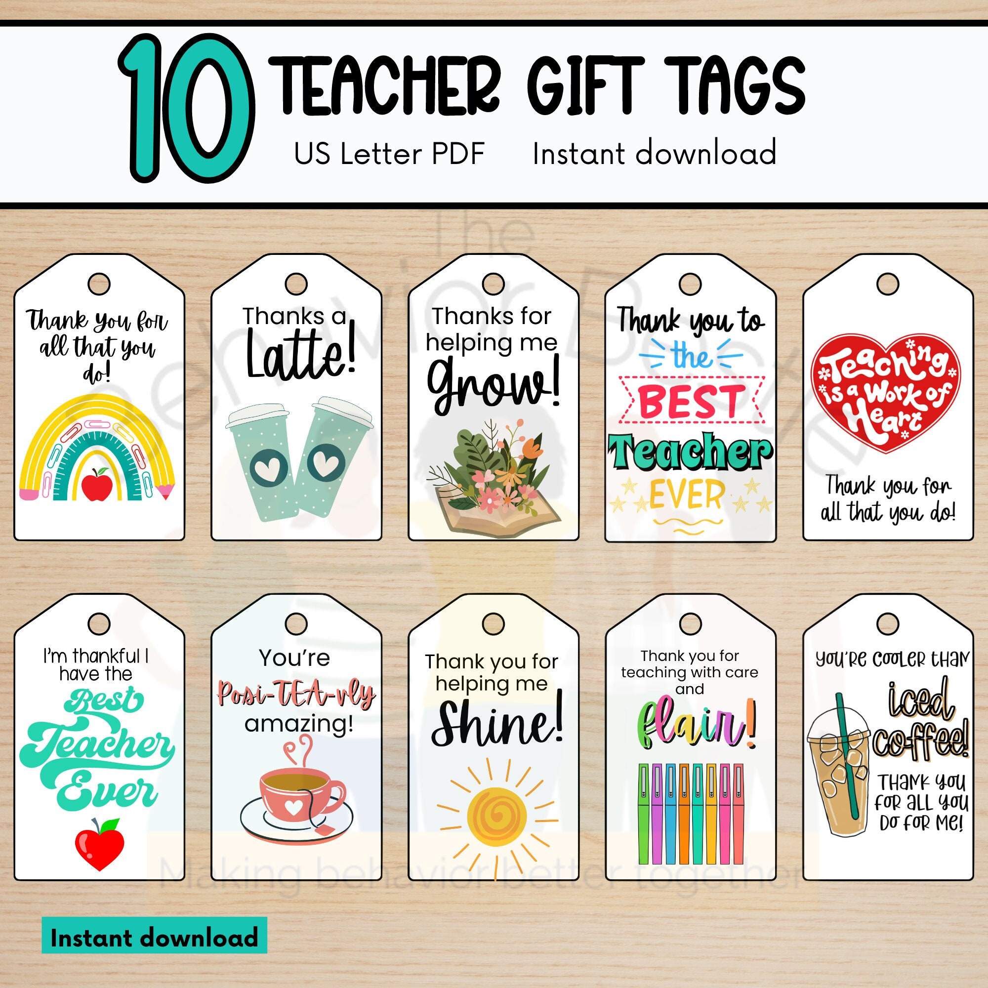 Teacher Gift Tags, Gift Tag Bundle, Teacher Appreciation Week, Teacher  Gifts - Etsy, image size:2000x2000