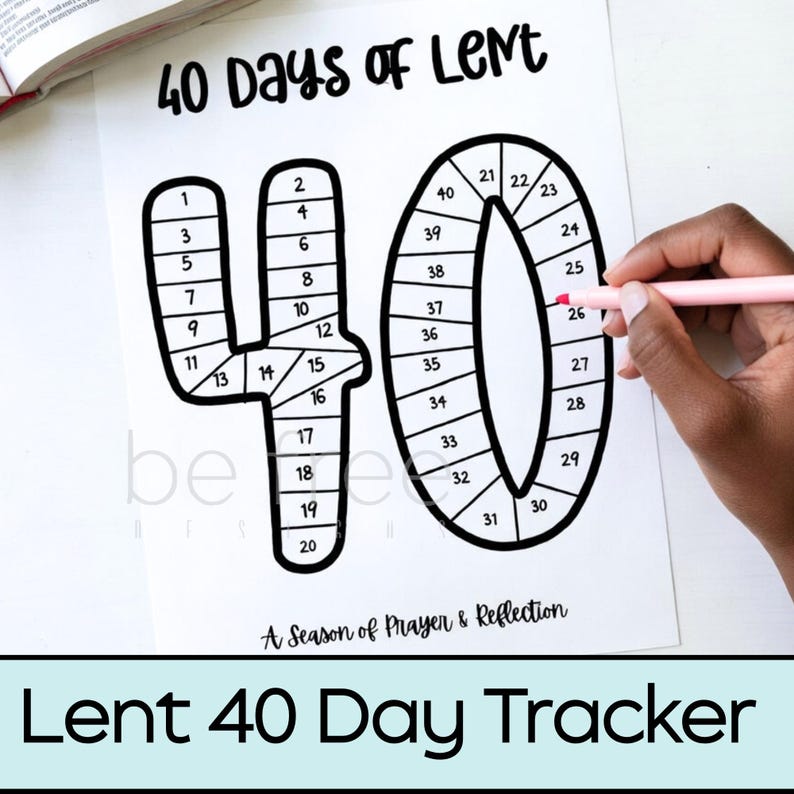 40 Days of Lent Printable Tracker + Scripture & Prayer Guide | Lenten ...
