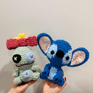 Stitch and Scrump crochet plushie
