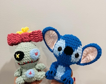 Stitch and Scrump crochet plushie