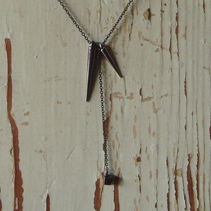 Two Spikes with Cube Drop Necklace image 1